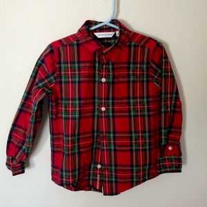 Janie & Jack Red Tartan Plaid boys button up
